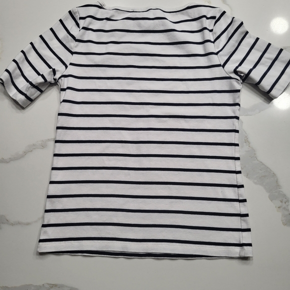 Stripe T-shirt, blue and white color. Brand: Tommy Hilfiger. - Picture 3 of 5
